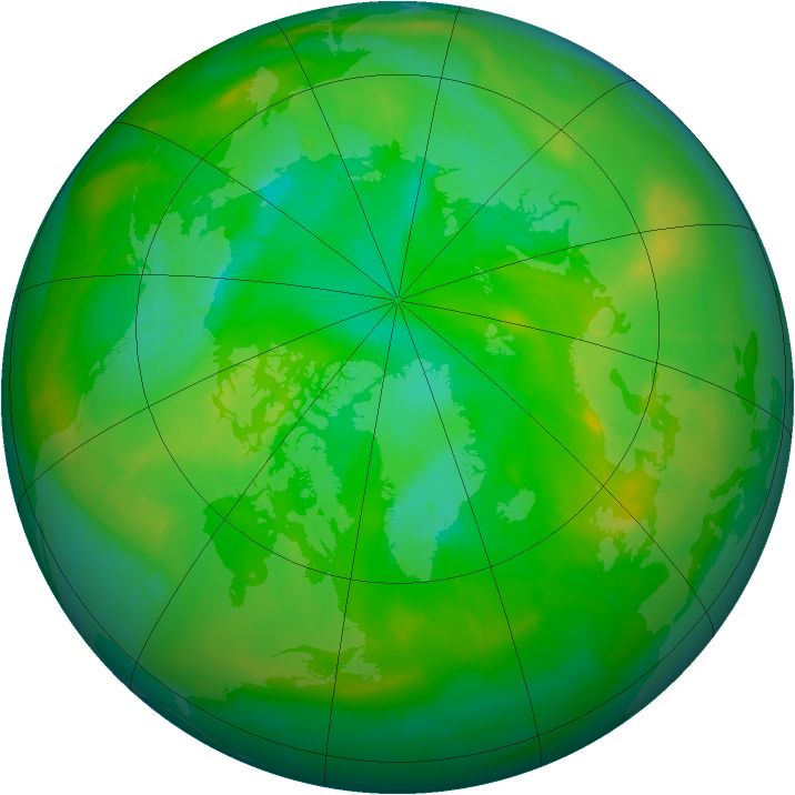 Arctic ozone map for 09 July 2009